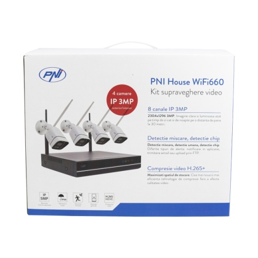 Pachet Kit supraveghere video PNI House WiFi660 NVR si 4 camere wireless, 3MP cu HDD 1tb inclus - Img 8