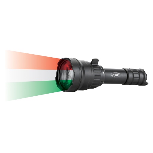 Pachet Lanterna PNI Adventure F300 cu LED in 3 culori, alb, rosu, verde, max. 10W, IPX6 + Sticky Pad Drapel - Img 4