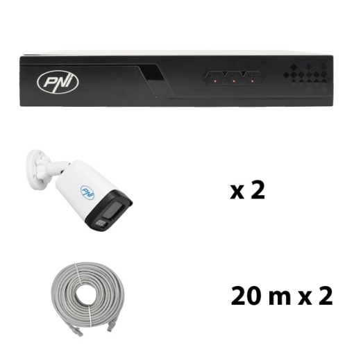 Pachet supraveghere video NVR POE PNI House IP710J, 2 camere PNI IP515J, 5MP si cabluri incluse - Img 5