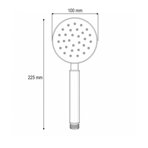 Para de dus baie rotunda, 1 functie tip ploaie, duze silicon, crom lucios, otel inoxidabil 100x225mm - Img 4