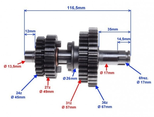 Pinion cutie de viteze ATV 110cc (model 1) - Img 2