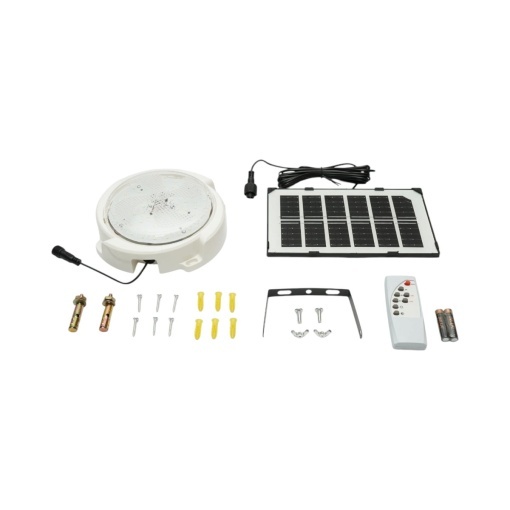 Plafoniera solara LED 50W, 6500K cu panou solar 3W, baterie LiFePO4 1800mAh, senzor miscare si telecomanda IP65 Breckner Germany - Img 3