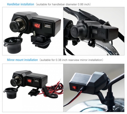Priza alimentare Moto / Atv 12V + USB 5V - Img 4
