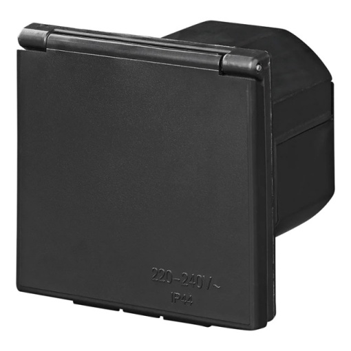Priza CEE incorporat neagra cu capac 105 x 105 mm - Img 2
