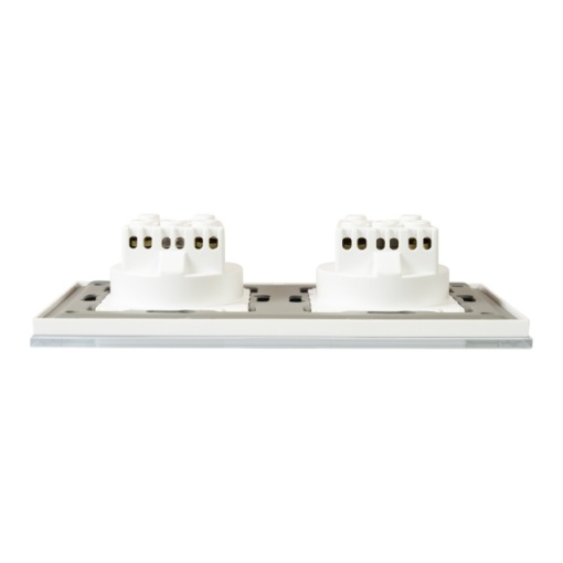 Priza dubla incastrabila PNI WP202W, cu rama din sticla, 16A, 2X3000W, 230V, alb - Img 2