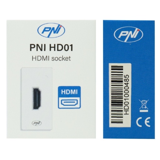Priza HDMI PNI HD01 modulara, montaj incastrat, alb - Img 5
