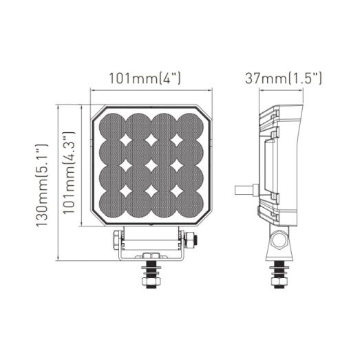 Proiector patrat 16xLED-URI waterproof IP67 - Img 3
