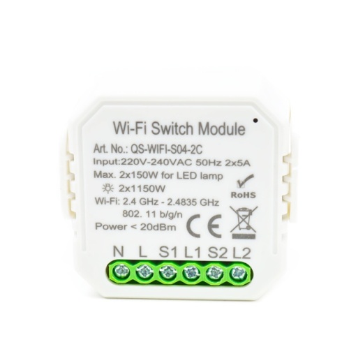 Releu inteligent PNI SafeHome PT82C 2 canale, WiFi, 2x5A, comanda prin internet, aplicatie de mobil Tuya Smart, integrare in scenarii si automatizari smart cu alte produse compatibile Tuya, Alexa si G