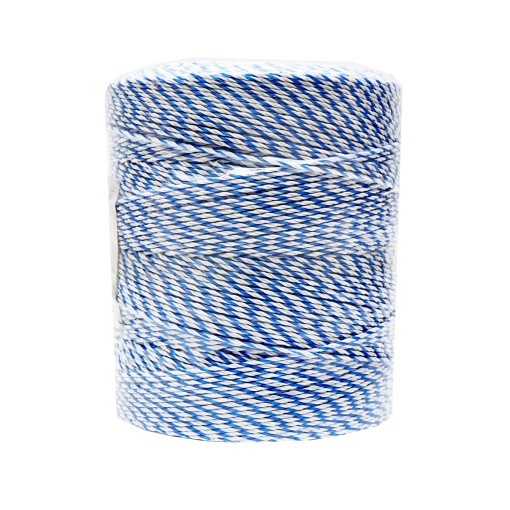 Rola fir alb-albastru 3mm insertie metalica 3x0.2mm SS, rezistenta 7.8 Ohm/m, 1000m gard electric Mezofarm - Img 4