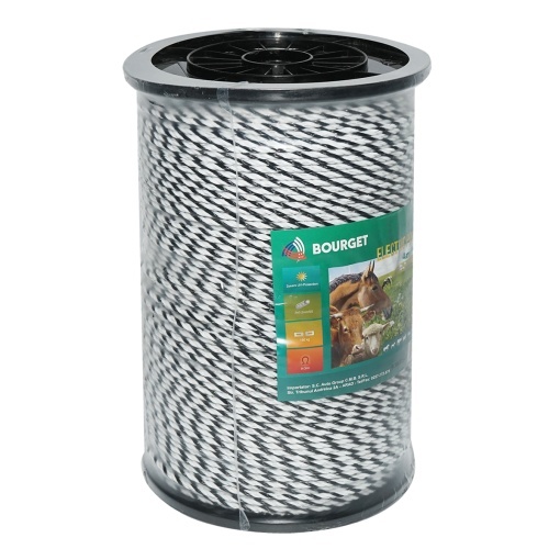 Rola fir alb-negru fi 4mm 3x0.2mm SS, 500m gard electric, rezistenta 9 Ohm Bourget - Img 2