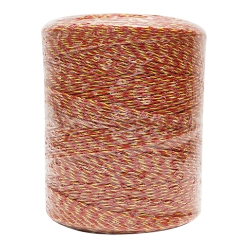 Rola fir galben-rosu fi 2mm, 6x0.15mm SS inox, 5.5 Ohm/m 1000m gard electric Breckner Germany - Img 2