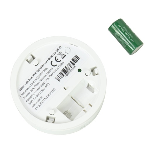 Senzor de fum PNI SafeHouse HS261 cu Wi-Fi, control din aplicatia Tuya Smart, alimentare baterie 3V, 85dB, alarma sonora si vizuala, alarma silentioasa - Img 3