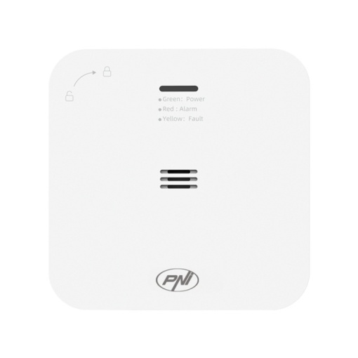 Senzor de monoxid de carbon (CO) wireless PNI SafeHouse HS281S, control din aplicatia Tuya Smart, alimentare baterii AA, alarma sonora si vizuala, alarma silentioasa - Img 3