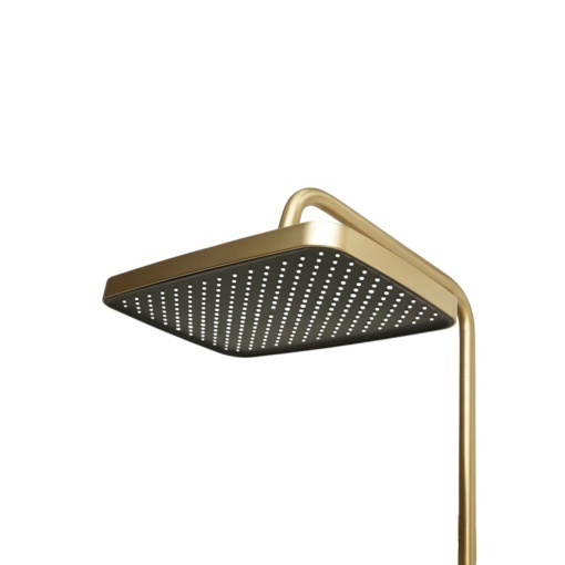 Set dus Premium multifunctional de perete din cupru, 3 functii curgere apa, dus dreptunghiular tip ploaie, para de dus, auriu mat - Img 8