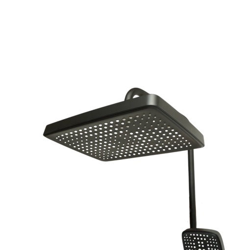 Set dus Premium multifunctional de perete din cupru, 3 functii curgere apa, dus dreptunghiular tip ploaie, para de dus, negru mat - Img 8