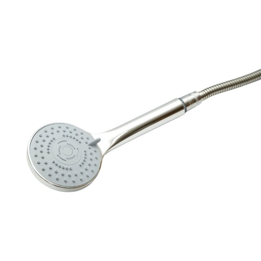 Set para dus cu furtun zincat 1.5m, suport perete, 5 functii, crom lucios, plastic 92x230mm - Img 5