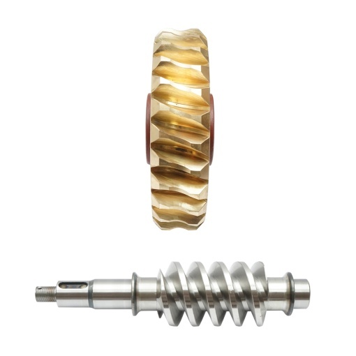 Set pinion bronz cu ax melcat pentru troliu Tractor Forestier - Img 3