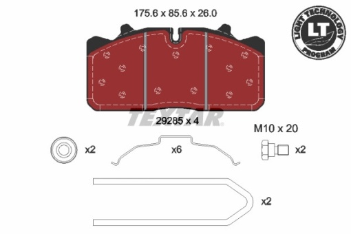 Set placute frana TEXTAR DAF LF45, MAN HY, L2000, M 2000L, M 2000M, V - Img 2