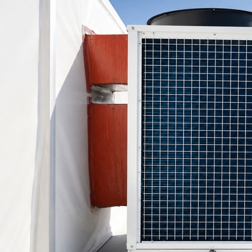 Sistem instalatie climatizare industriala 272.960 BTU, 80kW, 380V, functie incalzire si ventilatie, debit aer 17.500m3/h pentru corturi, hale, depozite 500–750m2 - Img 11