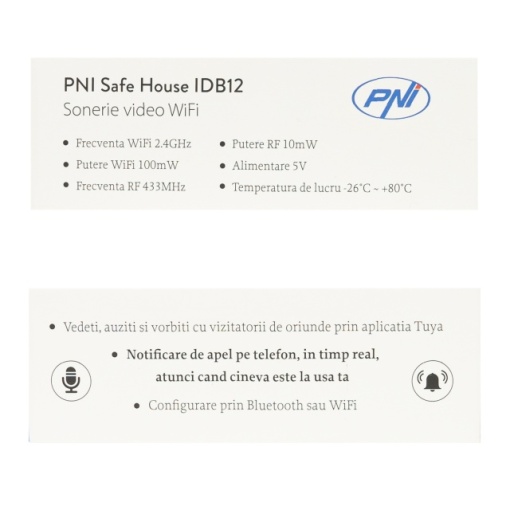 Sonerie video PNI Safe House IDB15 WiFi, vizibilitate noctura, IP54, acumulator incorporat, control din aplicatia Tuya - Img 8