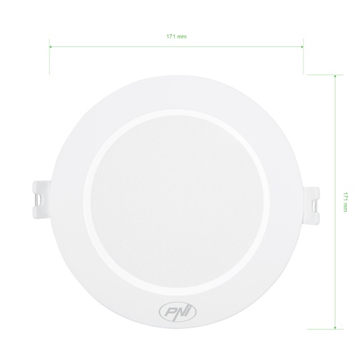 Spot LED PNI D-Light CL2512 12W, incastrabil, rotund 17 cm, 4200K, alimentare 230V, 1320 lm, alb neutru - Img 4