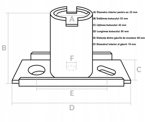 Suport cutit masina tuns iarba Lider Plus WA46P144R, NAC WR65170 - Img 2