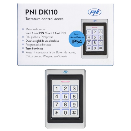 Tastatura control acces PNI DK110, stand alone, exterior si interior, IP54 - Img 8
