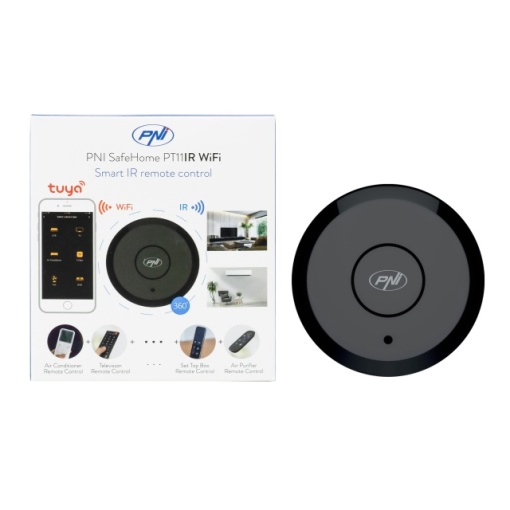 Telecomanda inteligenta IR PNI SafeHome PT11IR WiFi, control TV/IR/Home cinema/Aer conditionat prin internet, aplicatie de mobil Tuya Smart, integrare in scenarii si automatizari smart cu alte produse - Img 6