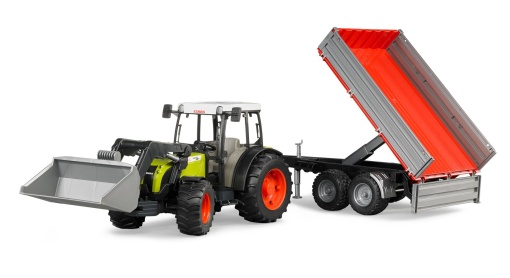 Tractor Claas Nectis 267F + încărcător frontal + remorcă - Bruder - Img 3