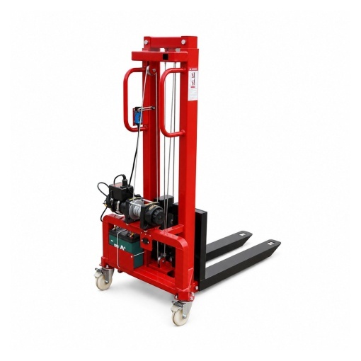 Transpalet manual 300kg cu ridicare electrica 12V, inaltime maxima 1.6m, telecomanda wireless - Img 5