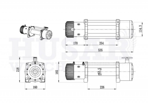 Troliu HusarWinch 13000LBS / 5897 kg - Img 2