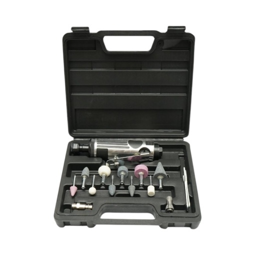 Trusa polizor drept pneumatic biax 22000rpm, mandrina 3mm si 6mm, presiune 6.3 bar 16 piese Breckner Germany - Img 2