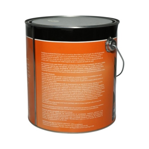 Vopsea email anticoroziva 3 in 1 alb glacier 369 pe baza de solvent 3.5L, direct pe rugina, interior si exterior Breckner Germany - Img 2