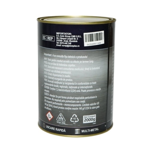 Vopsea email anticoroziva 3 in 1 albastru 650 pentru metal 2kg, direct pe rugina, pe baza de apa Breckner Germany - Img 3