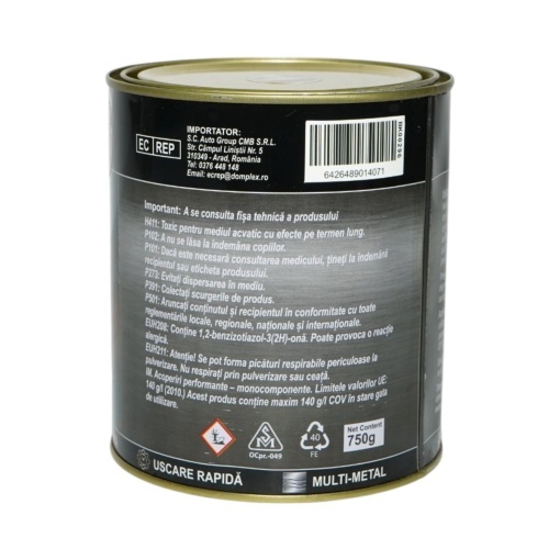 Vopsea email anticoroziva 3 in 1 maro ciocolatiu lucios pentru metal 750g, direct pe rugina, pe baza de apa Breckner Germany - Img 3