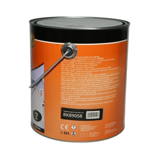 Vopsea email anticoroziva 3 in 1 negru mat 004 pe baza de solvent 3.5L, direct pe rugina, interior si exterior Breckner Germany - Img 3