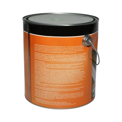 Vopsea email anticoroziva 3 in 1 verde 6018 pe baza de solvent 3.5L, direct pe rugina, interior si exterior Breckner Germany - Img 2