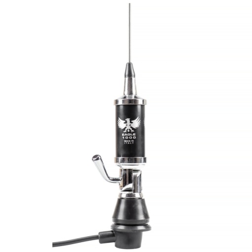Antena CB LEMM EAGLE AT 1000, lungime 165 cm, castig 3dB, 26.5-27.5 MHz, 600W, cablu RG58 4m, fabricata in Italia - Img 2