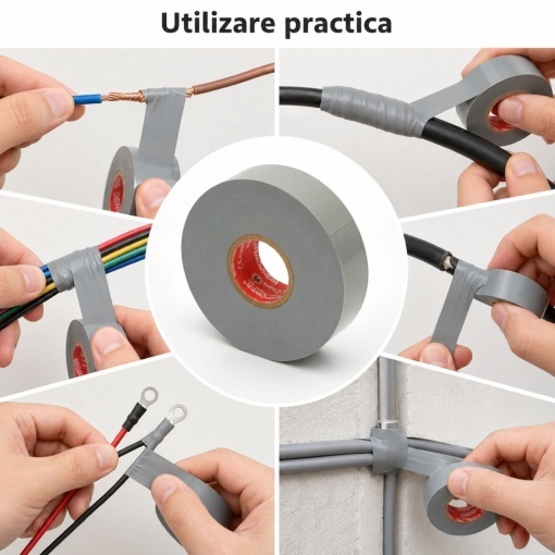 Banda izolatoare gri vinil 19mm x 20m Premium Super Power 33+ HighPower - Img 4