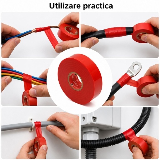 Banda izolatoare rosie vinil 19mm x 20m Premium Super Power 33+ HighPower - Img 4