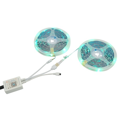 Banda LED smart 2x15m, 24V cu telecomanda, control vocal, bluetooth, aplicatie USB, 30m RGB IP20 Breckner Germany - Img 3