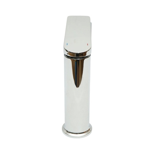 Baterie lavoar baie Premium din cupru, pipa lunga, design rotund, monocomanda, crom lucios, furtunuri incluse - Img 4