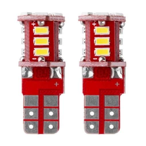 Bec de pozitie tip LED , T10 W2.1x9.5 W5W, 12V , 21 SMD 3014 , culoare alb , AMIO, set 2 buc
