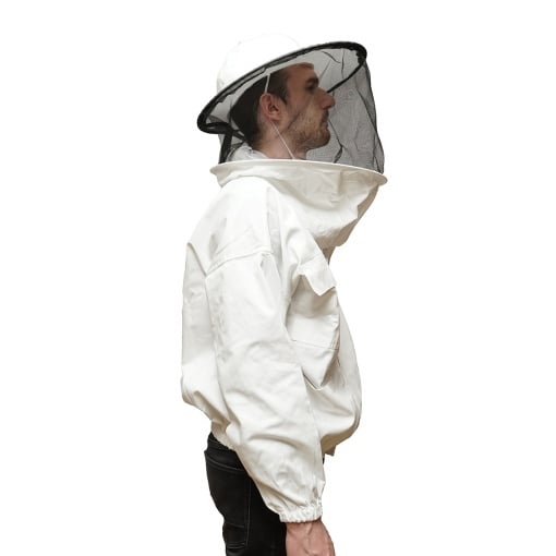 Bluza apicola alba cu masca de protectie marimea XL - Img 3