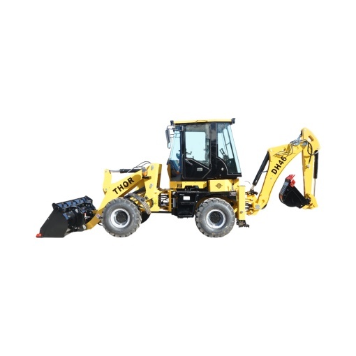 Buldoexcavator articulat compact 1.8T, motor diesel 50CP Euro 3 cu brat excavator, cupa frontala, furci paleti, picon hidraulic THOR - Img 3