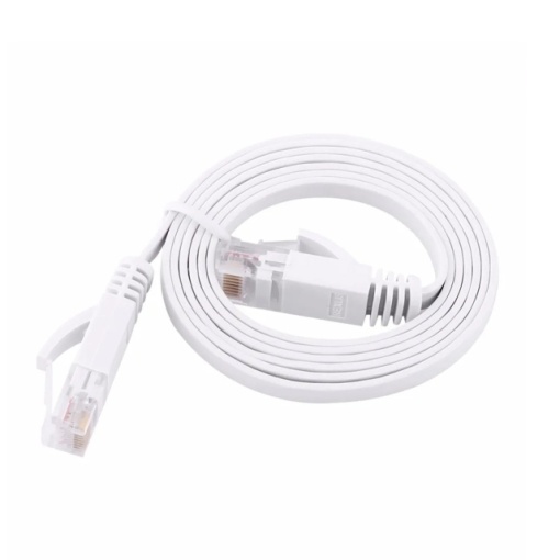 Cablu de retea plat S/STP CAT8 PNI U8015W, Patch, 2 x RJ45, 4 perechi de fire, 28AWG, cupru, 40 Gbps, 2000 MHz, 1.5m, alb
