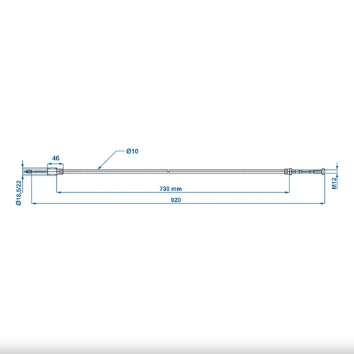 Cablu Frana KNOTT cu filet 730/920 mm cup Ø22mm - Img 7