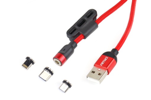 Cablu magnetic 3in1 USB la Lightning, USB-C, micro USB