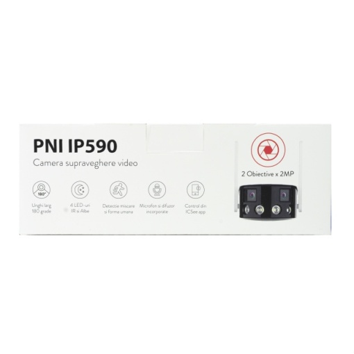 Camera supraveghere video PNI IP590, wireless, cu IP, Dual lens, 2 x 2MP, 180 grade, slot card micro SD - Img 6