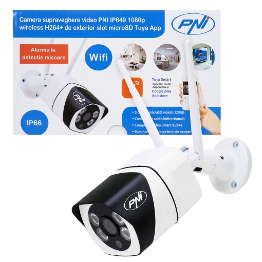 Camera supraveghere video PNI IP649 cu IP, 2MP 1080P, WiFi, slot card micro SD, compatibila cu aplicatia Tuya Smart - Img 13